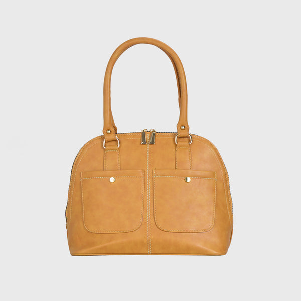 Yellow Basic Leather Shoulder Bag