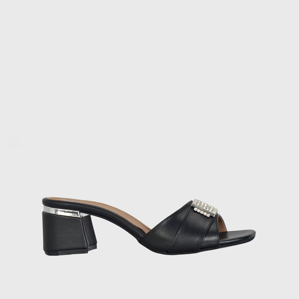Black Classy heeled Flip flop