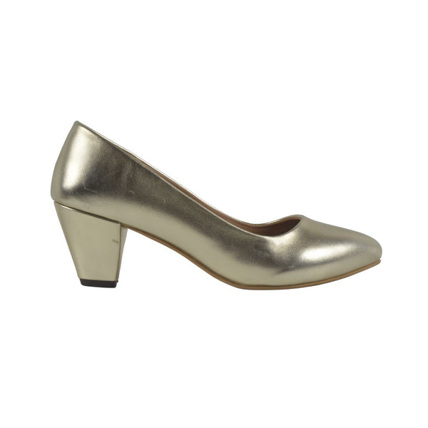 Gold leather basic cone heel - Melouk