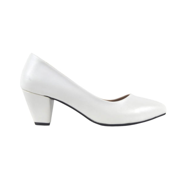 White leather basic cone heel - Melouk